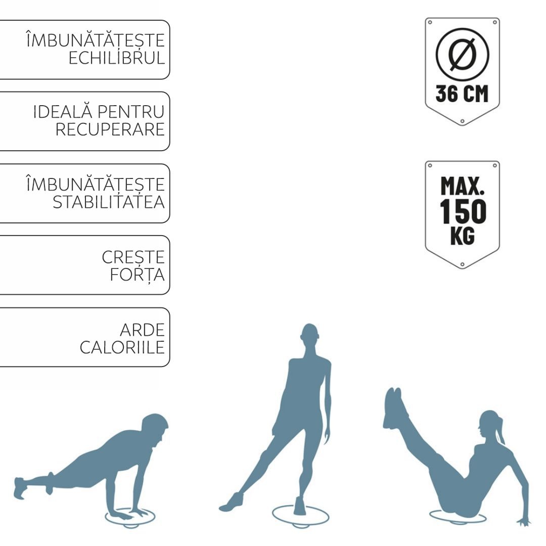 Disc pentru balans și echilibru, Umbro, 35 cm, negru, maxim 150 kg